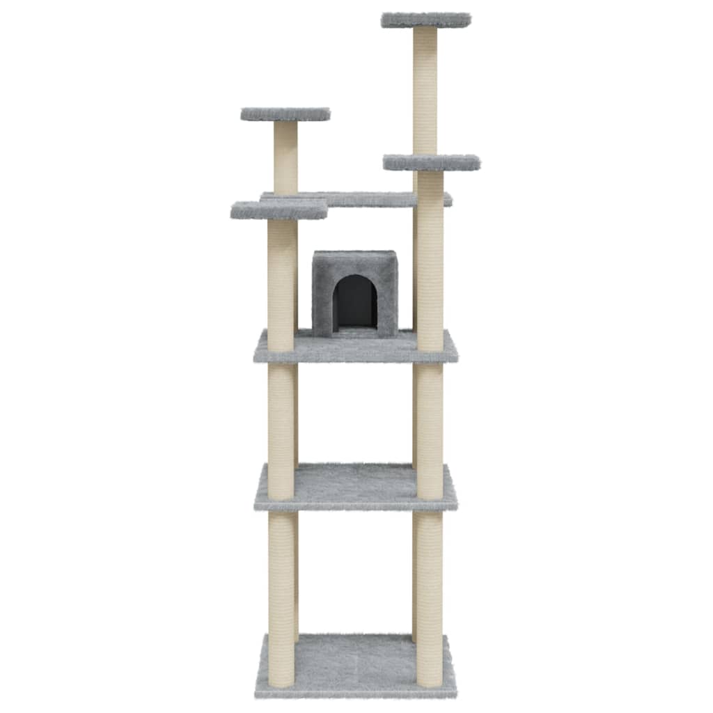 Cat furniture with sisal scratching posts 171 cm light gray