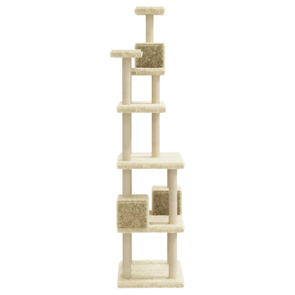Cat furniture with sisal scratching posts 188 cm cream-colored