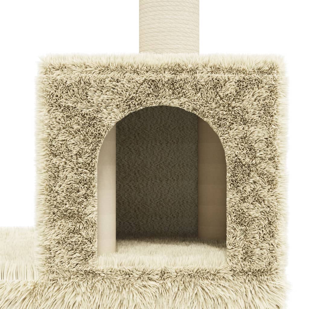 Cat furniture with sisal scratching posts 188 cm cream-colored