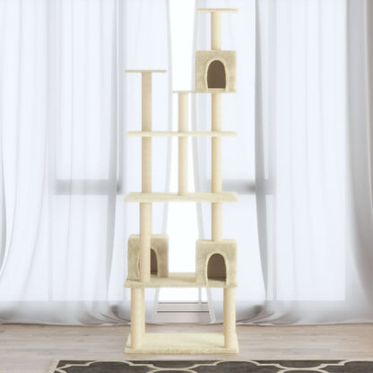 Cat furniture with sisal scratching posts 188 cm cream-colored