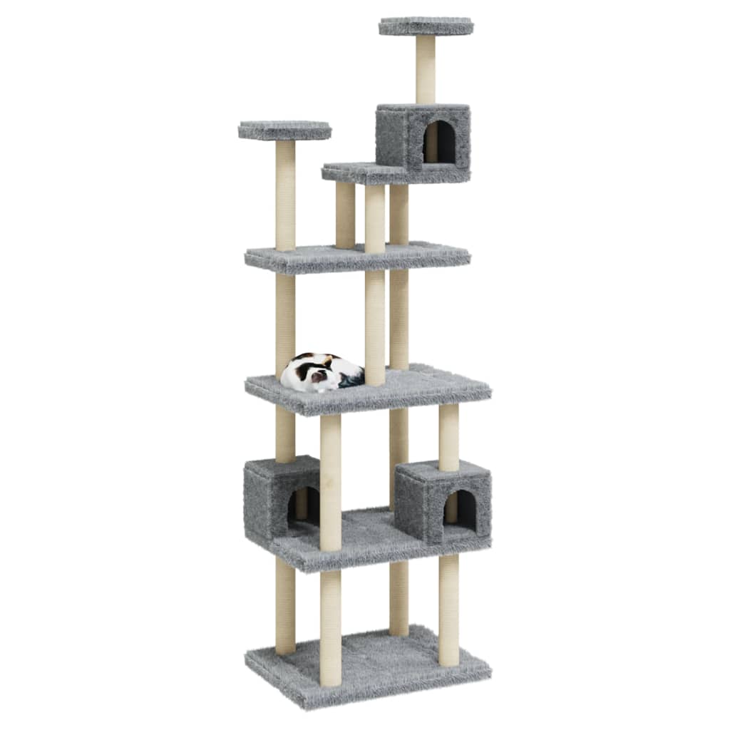 Cat furniture with sisal scratching posts 188 cm light gray