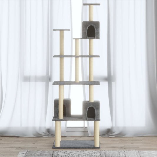 Cat furniture with sisal scratching posts 188 cm light gray