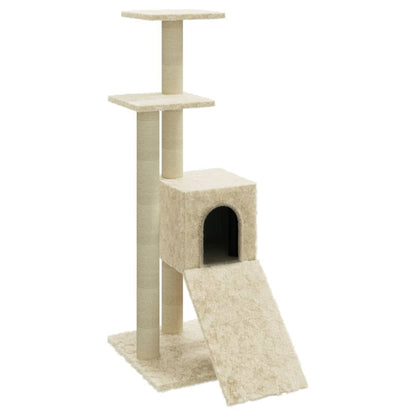 Cat furniture with sisal scratching posts 92 cm cream-colored