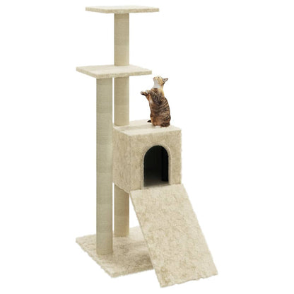 Cat furniture with sisal scratching posts 92 cm cream-colored