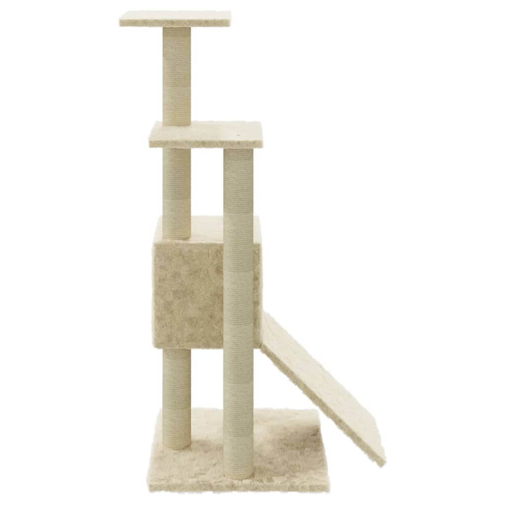 Cat furniture with sisal scratching posts 92 cm cream-colored