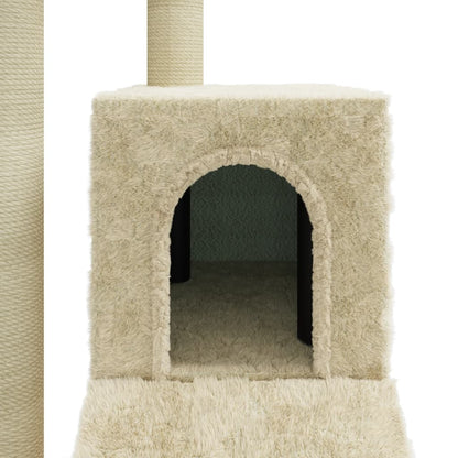 Cat furniture with sisal scratching posts 92 cm cream-colored