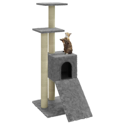 Cat furniture with sisal scratching posts 92 cm light gray