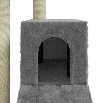 Cat furniture with sisal scratching posts 92 cm light gray