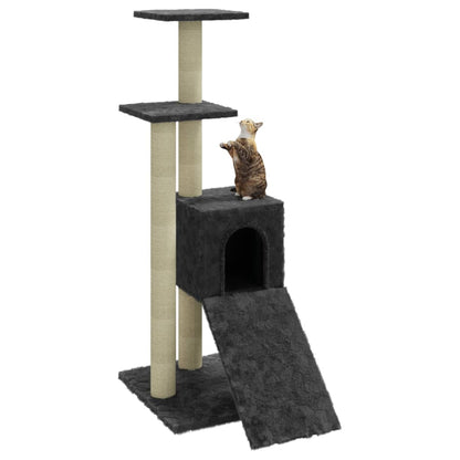 Cat furniture with sisal scratching posts 92 cm dark gray