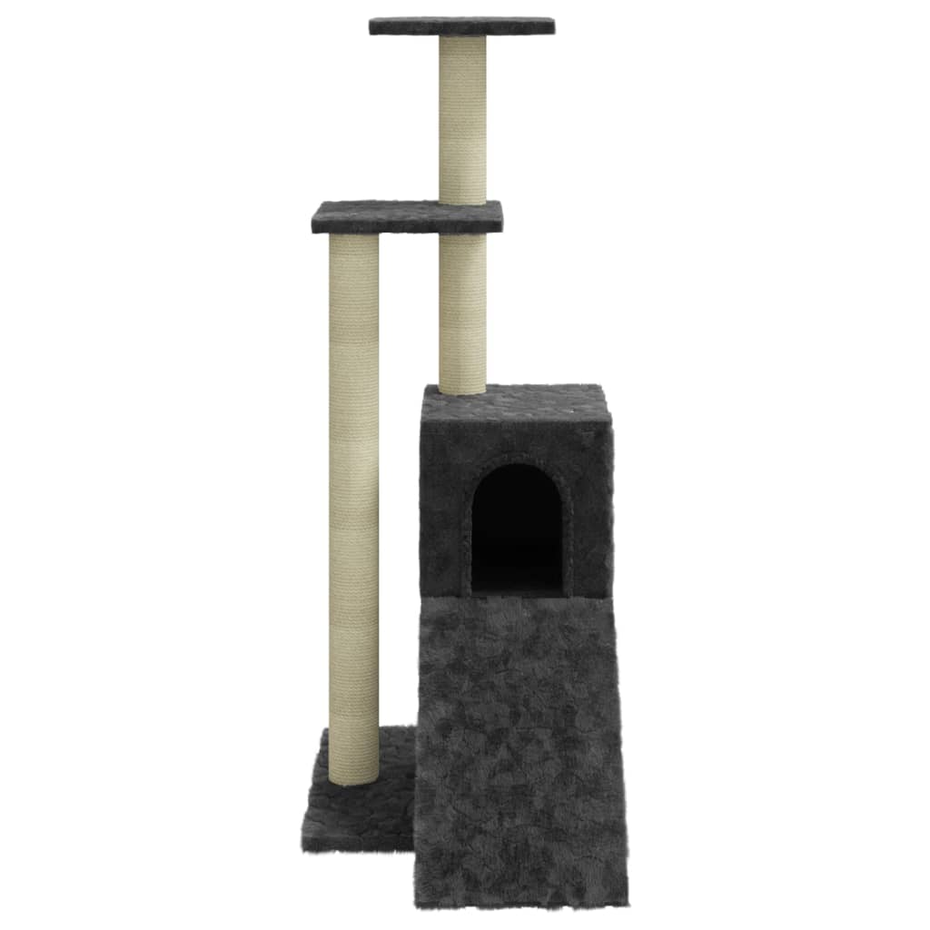 Cat furniture with sisal scratching posts 92 cm dark gray