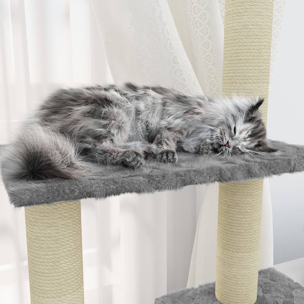 Cat furniture with sisal scratching posts 155 cm light gray