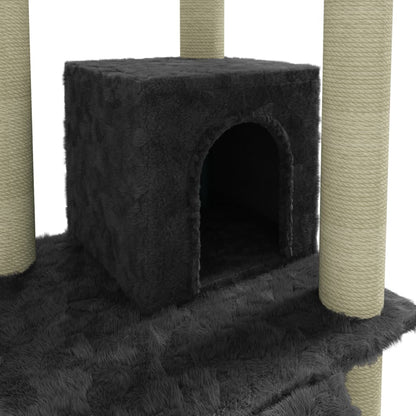 Cat furniture with sisal scratching posts 155 cm dark gray