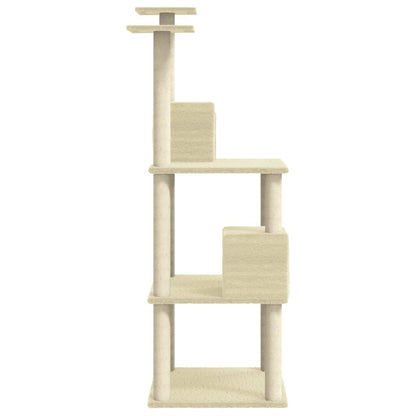 Cat furniture with sisal scratching posts 141 cm cream-colored