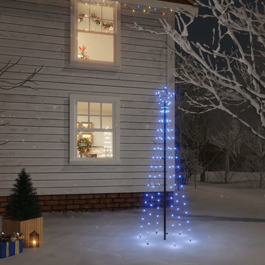 Christmas tree with ground spike 108 LEDs blue 180 cm