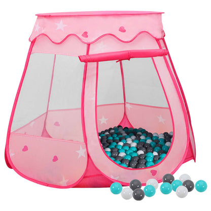 Kinderspeeltent met 250 ballen 102x102x82 cm roze
