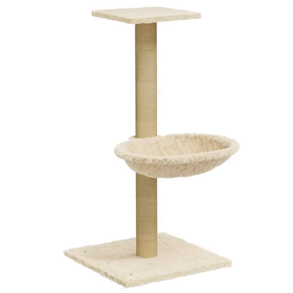 Cat furniture with sisal scratching post 74 cm cream-colored