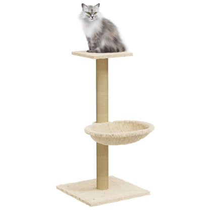 Cat furniture with sisal scratching post 74 cm cream-colored