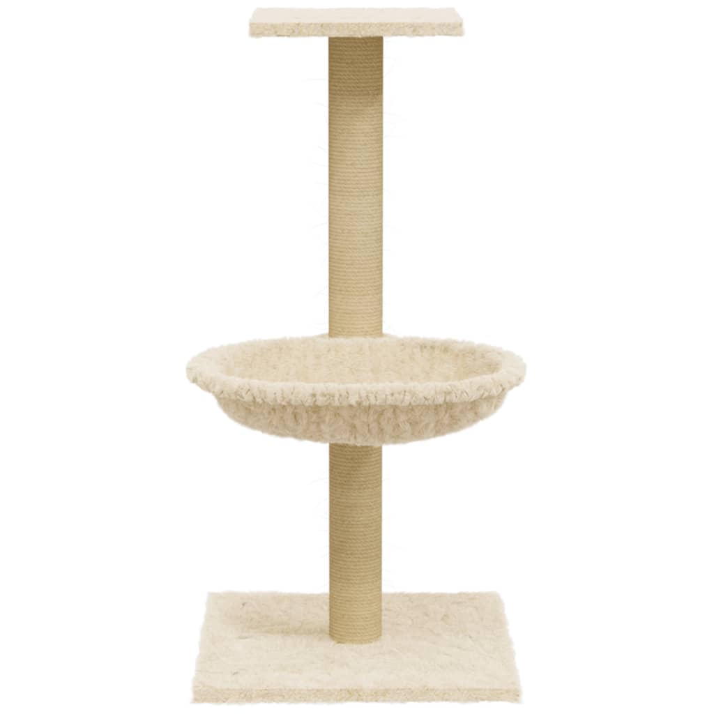 Cat furniture with sisal scratching post 74 cm cream-colored