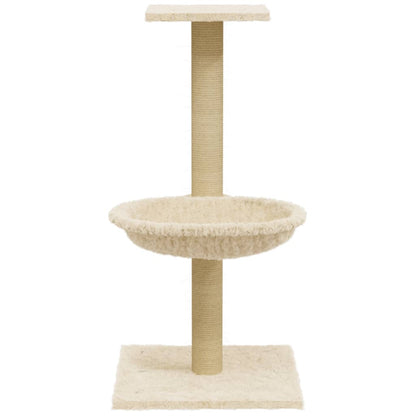 Cat furniture with sisal scratching post 74 cm cream-colored