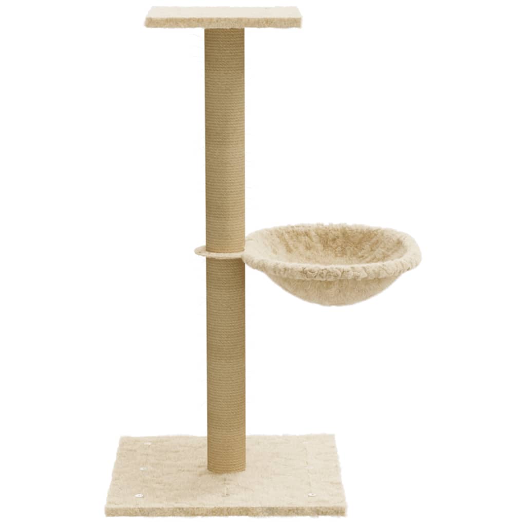 Cat furniture with sisal scratching post 74 cm cream-colored