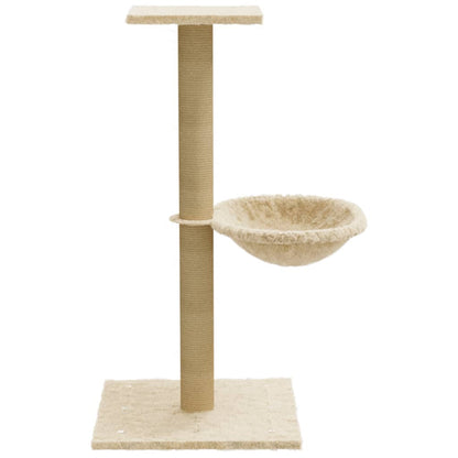Cat furniture with sisal scratching post 74 cm cream-colored
