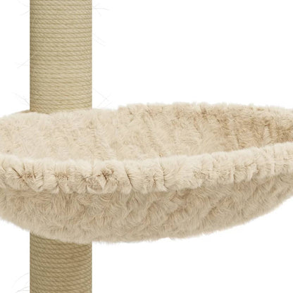 Cat furniture with sisal scratching post 74 cm cream-colored