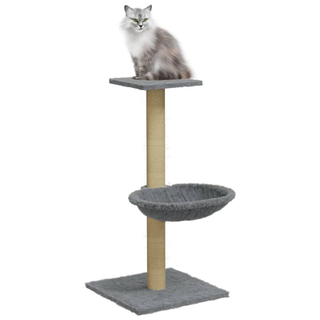 Cat furniture with sisal scratching post 74 cm light gray