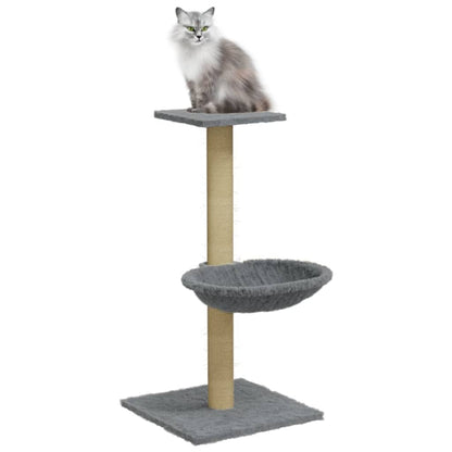 Cat furniture with sisal scratching post 74 cm light gray