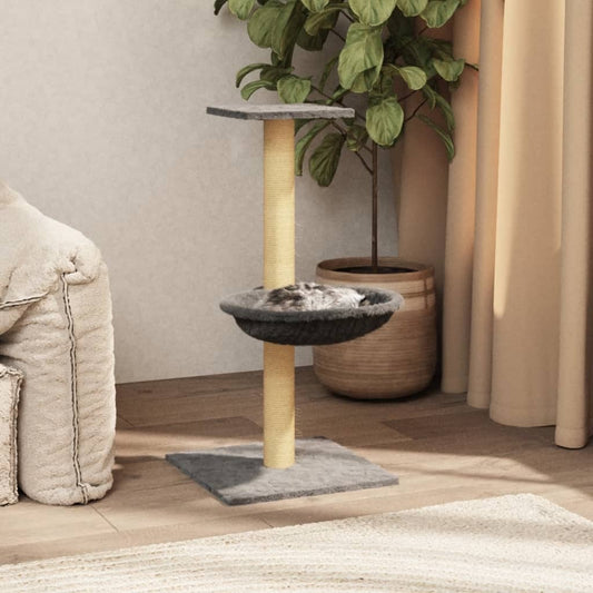 Cat furniture with sisal scratching post 74 cm light gray