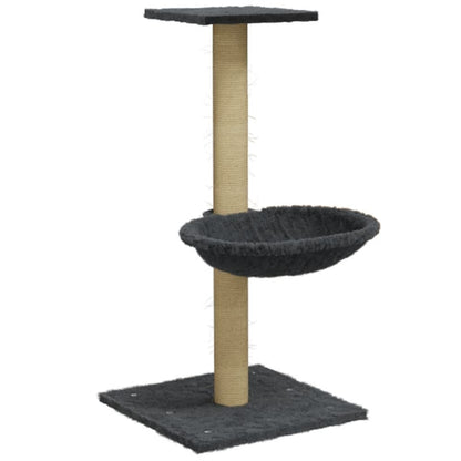 Cat furniture with sisal scratching post 74 cm dark gray