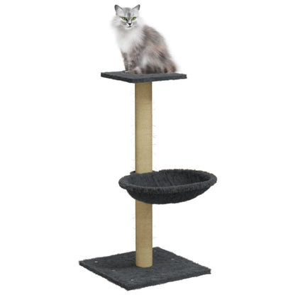 Cat furniture with sisal scratching post 74 cm dark gray