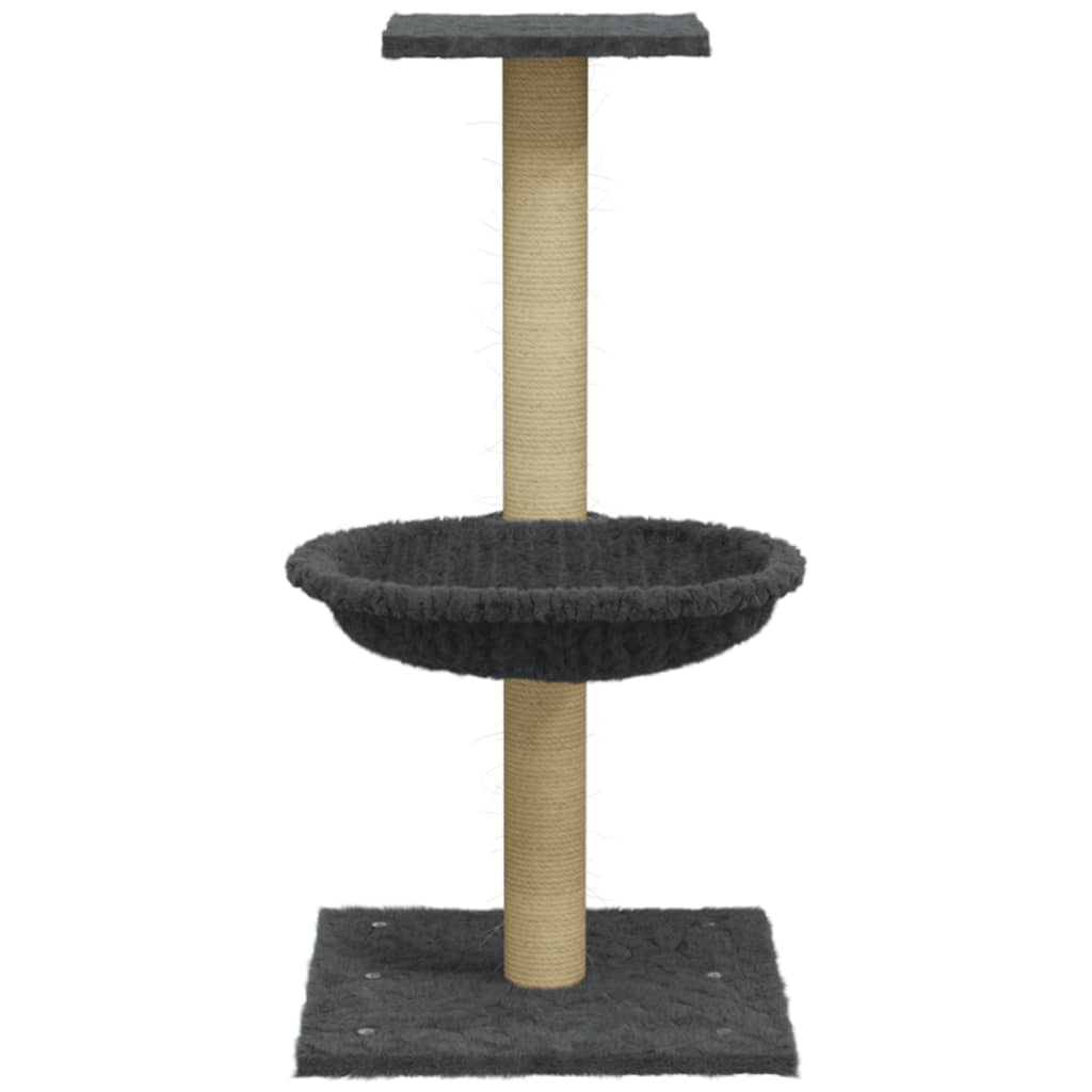 Cat furniture with sisal scratching post 74 cm dark gray