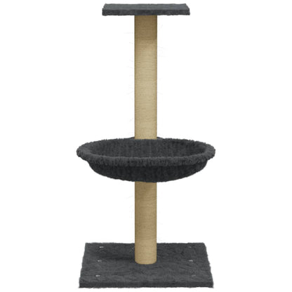Cat furniture with sisal scratching post 74 cm dark gray