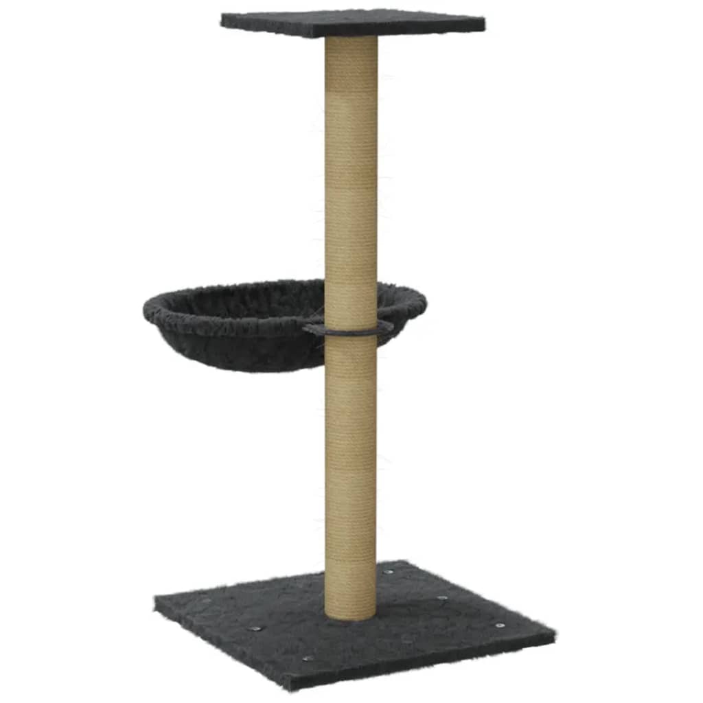 Cat furniture with sisal scratching post 74 cm dark gray