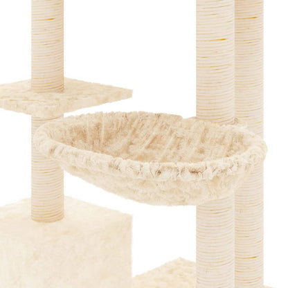 Cat furniture with sisal scratching posts 142 cm cream-colored