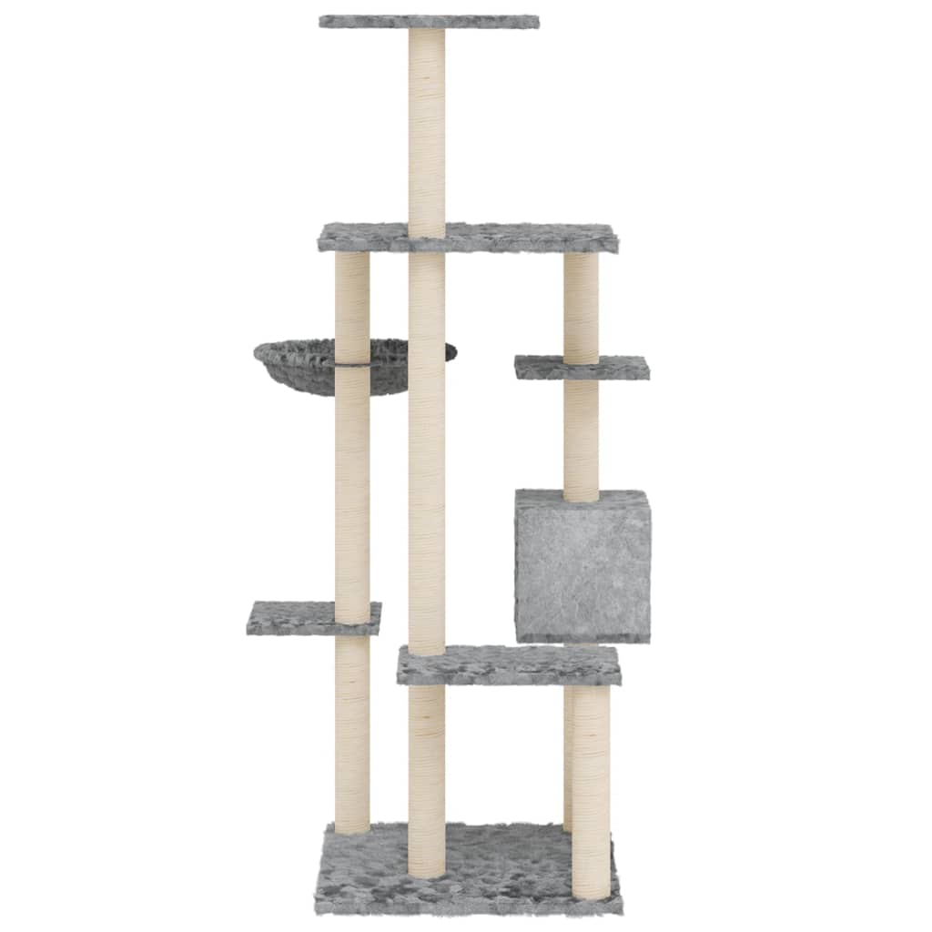 Cat furniture with sisal scratching posts 142 cm light gray
