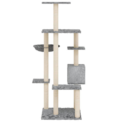 Cat furniture with sisal scratching posts 142 cm light gray