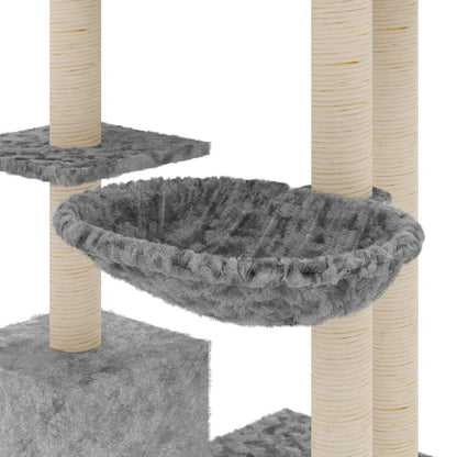 Cat furniture with sisal scratching posts 142 cm light gray