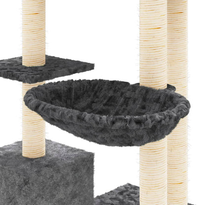 Cat furniture with sisal scratching posts 142 cm dark gray