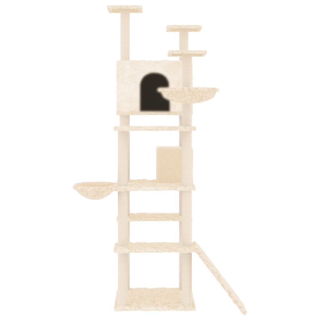 Cat furniture with sisal scratching posts 191 cm cream-colored