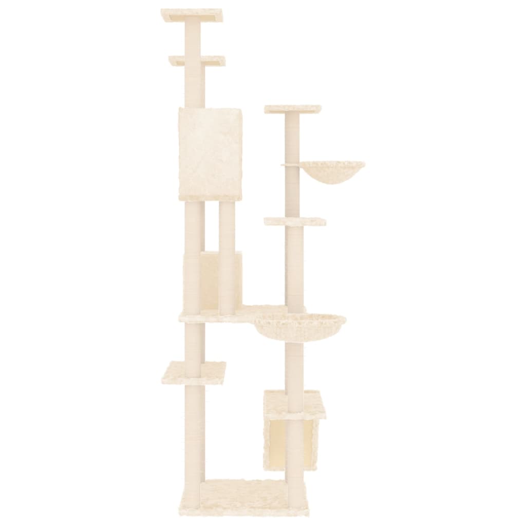 Cat furniture with sisal scratching posts 191 cm cream-colored