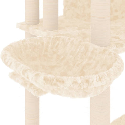 Cat furniture with sisal scratching posts 191 cm cream-colored
