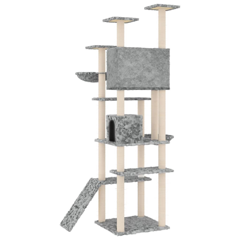 Cat furniture with sisal scratching posts 191 cm light gray