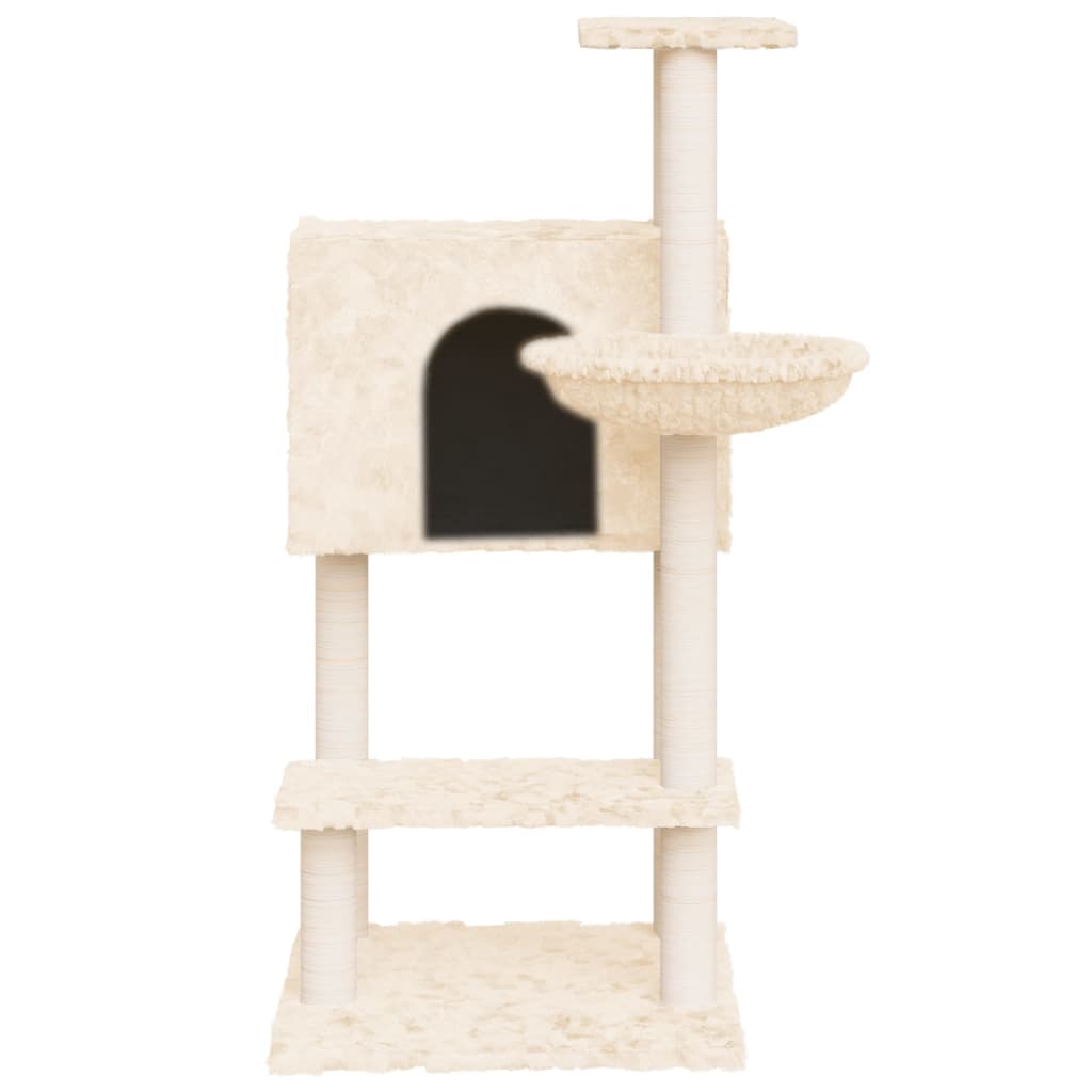Cat furniture with sisal scratching posts 108.5 cm cream-colored