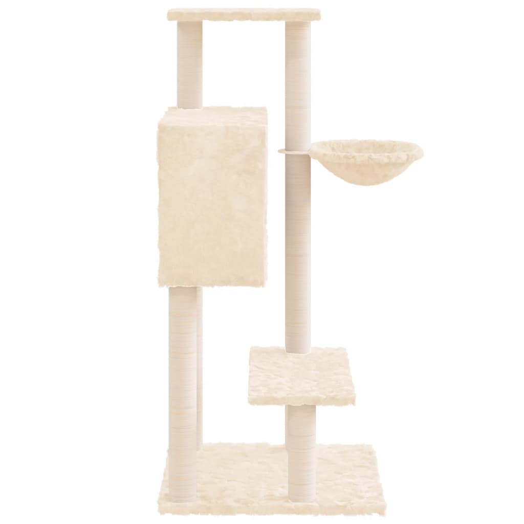 Cat furniture with sisal scratching posts 108.5 cm cream-colored