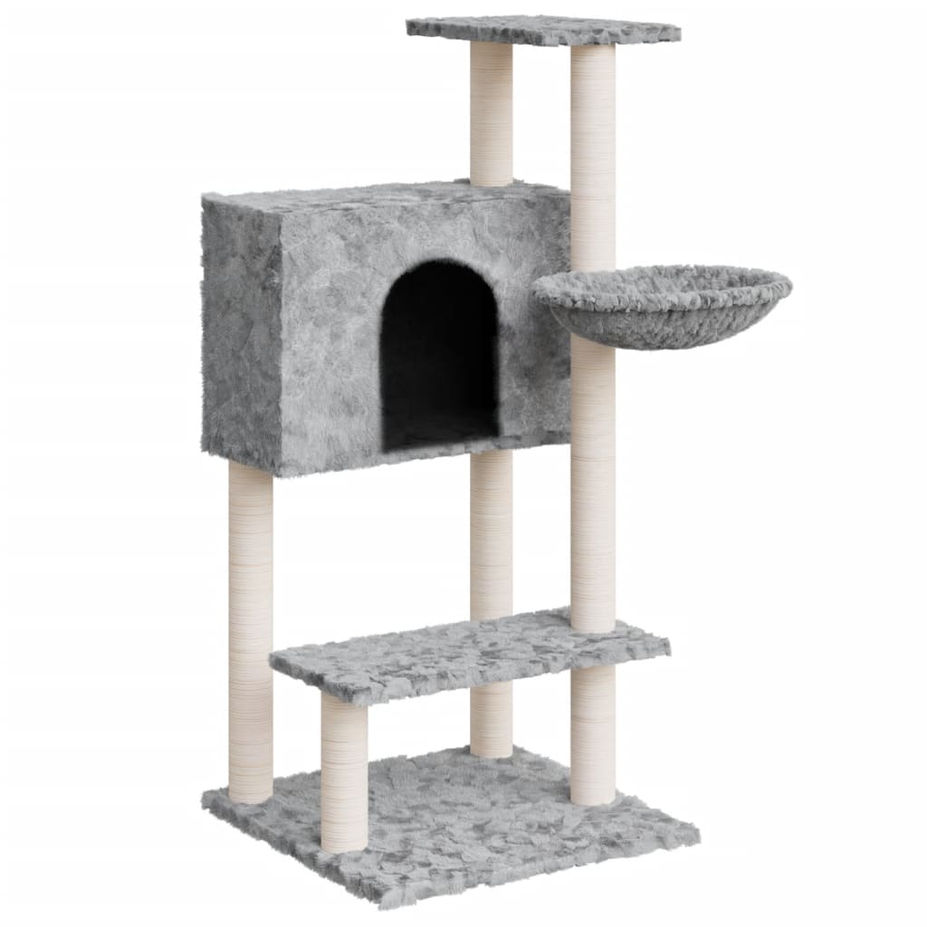 Cat furniture with sisal scratching posts 108.5 cm light gray