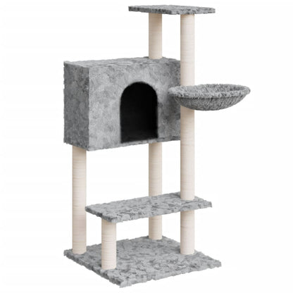 Cat furniture with sisal scratching posts 108.5 cm light gray