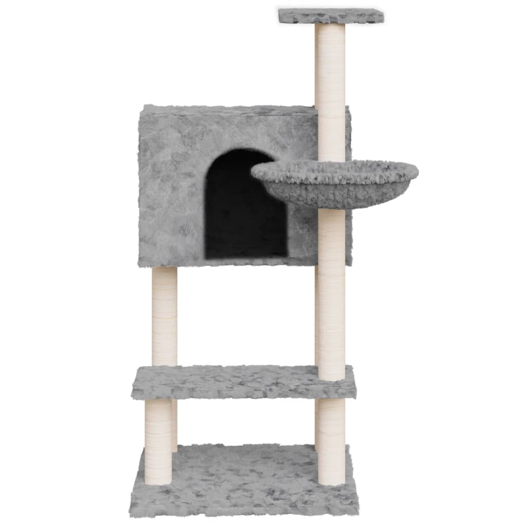 Cat furniture with sisal scratching posts 108.5 cm light gray
