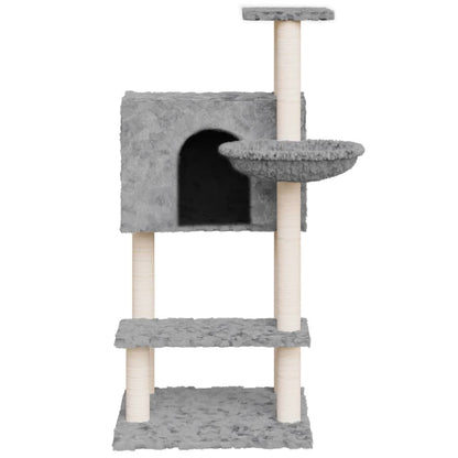 Cat furniture with sisal scratching posts 108.5 cm light gray