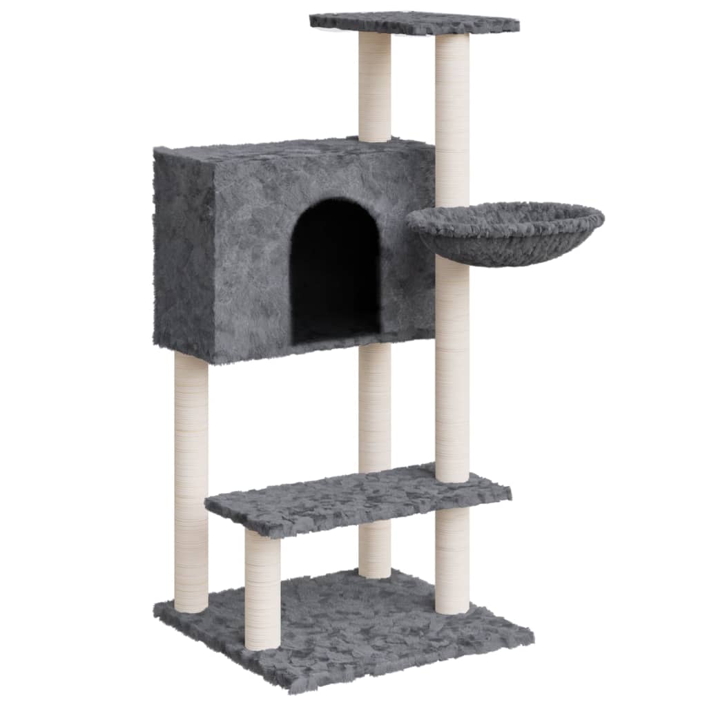 Cat furniture with sisal scratching posts 108.5 cm dark gray
